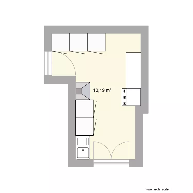 Cucina. Floor plan with 1 Room and 10 m² Cucina. Floor plan with 1 Room and 10 m²