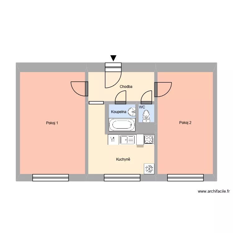Svazácká 2105, byt 11. Floor plan with Svazácká 2105, byt 11. Floor plan with