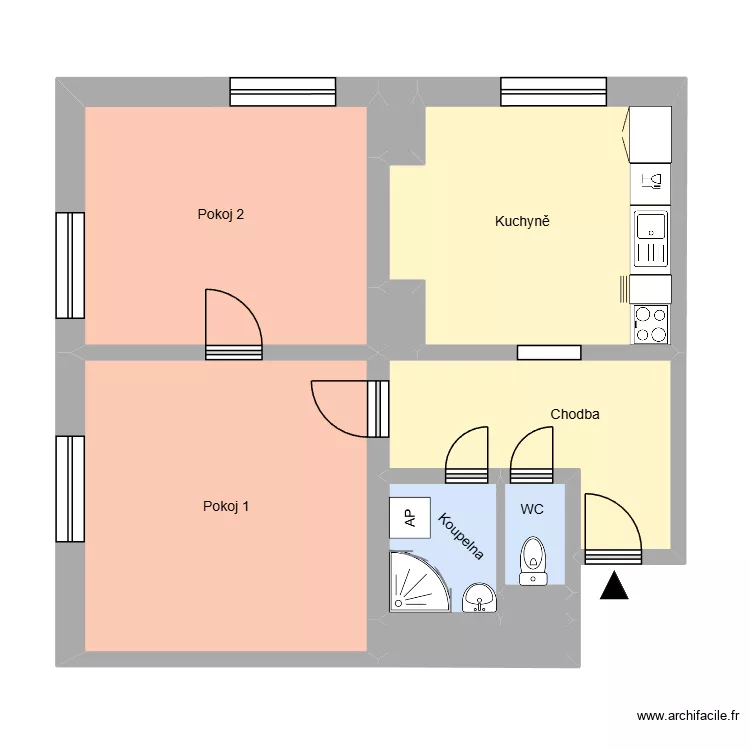 Čs. exilu 535, byt 18. Floor plan with 
