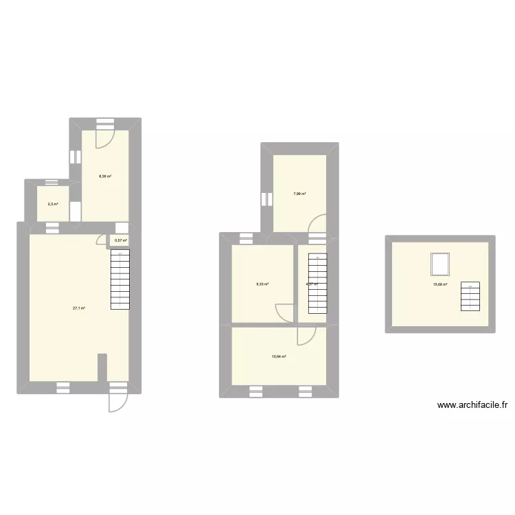 tavis house. Floor plan with 9  and 87 m²