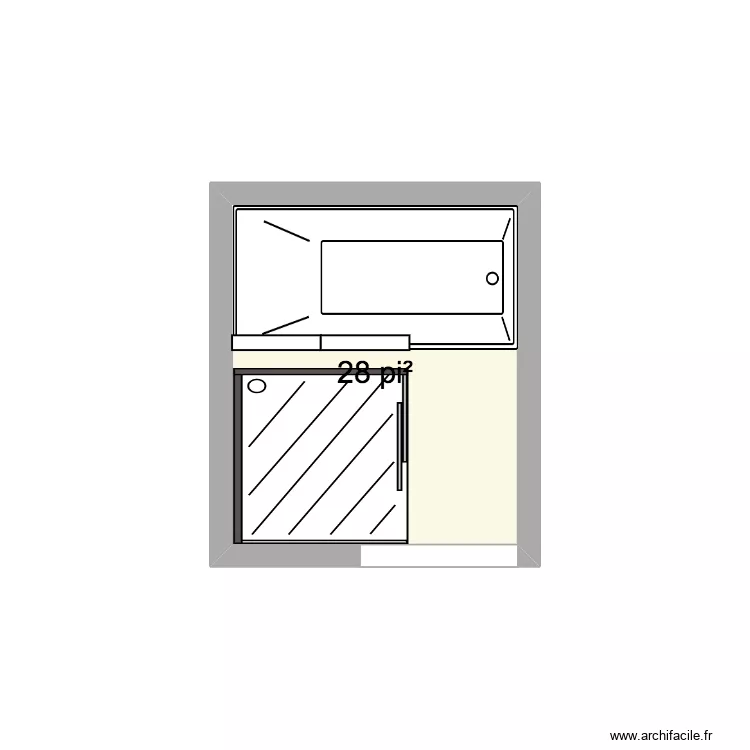 Bain ghislain v2. Floor plan with 1  and 3 m²