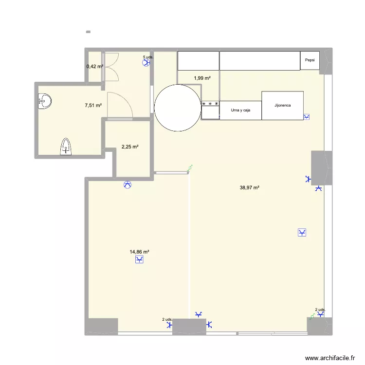 Kava Kafe. Floor plan with 