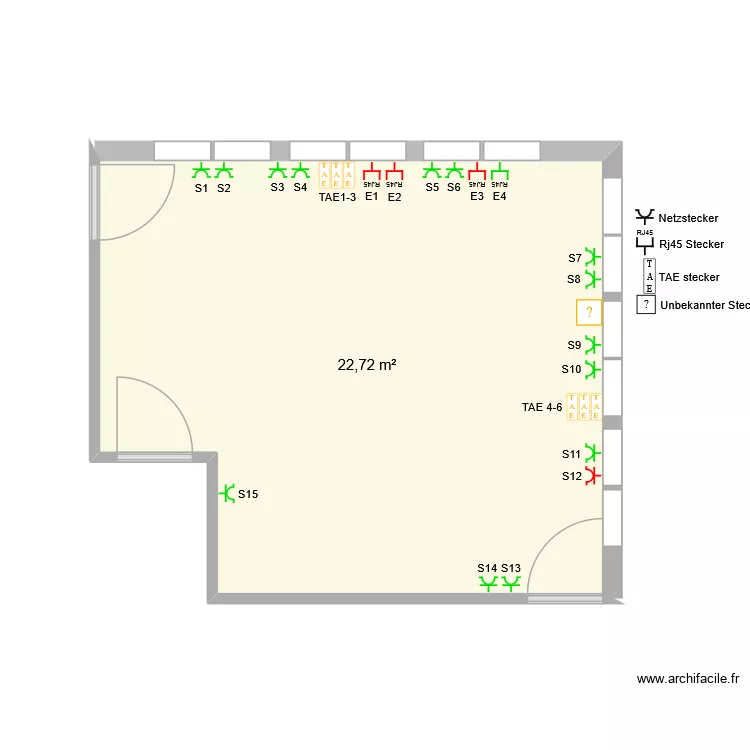 Meetingroom. Floor plan with 1 Room and 23 m² Meetingroom. Floor plan with 1 Room and 23 m²