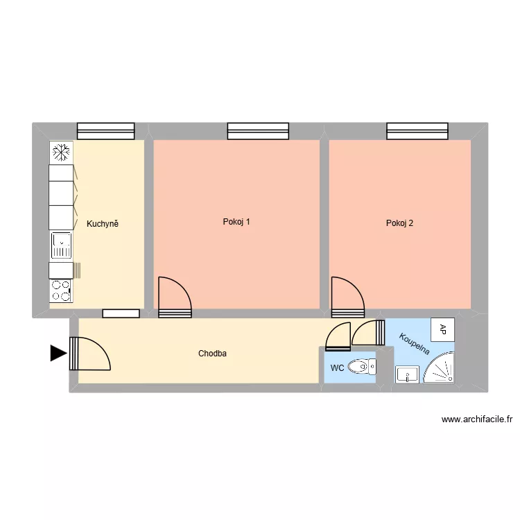 Havansk&aacute; 734, byt 5. Floor plan with 12  and 178 m²