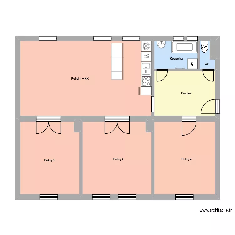 U Stromovky 265, byt 4. Floor plan with 10  and 90 m²