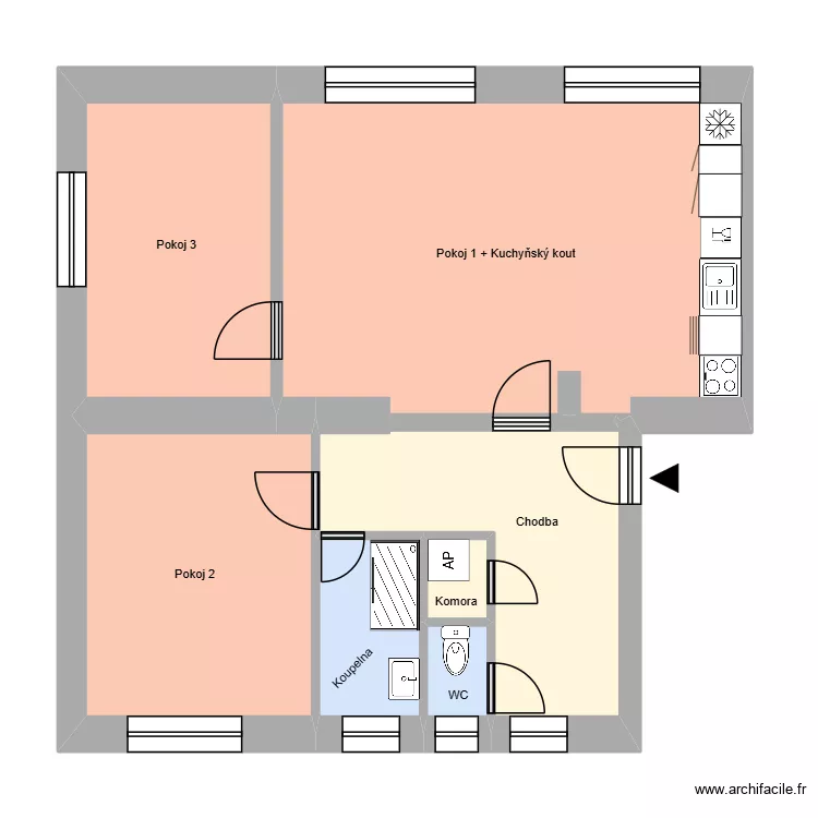 Kapit&aacute;na Jasioka 729, byt 1. Floor plan with 11  and 188 m²