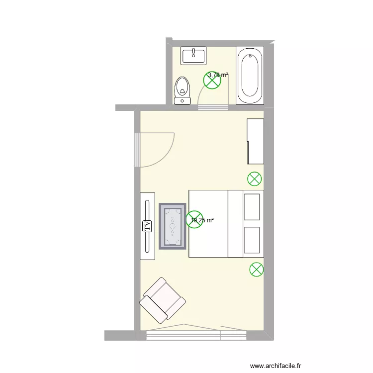 Zadatak 4. Floor plan with 2  and 23 m²