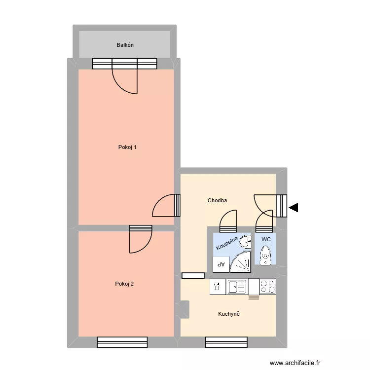 Sokolská třída 2537, byt 1. Floor plan with Sokolská třída 2537, byt 1. Floor plan with