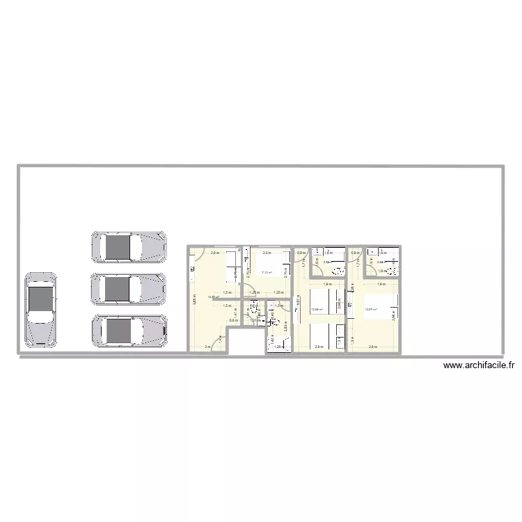Casa paraty 05. Floor plan with 8  and 59 m²
