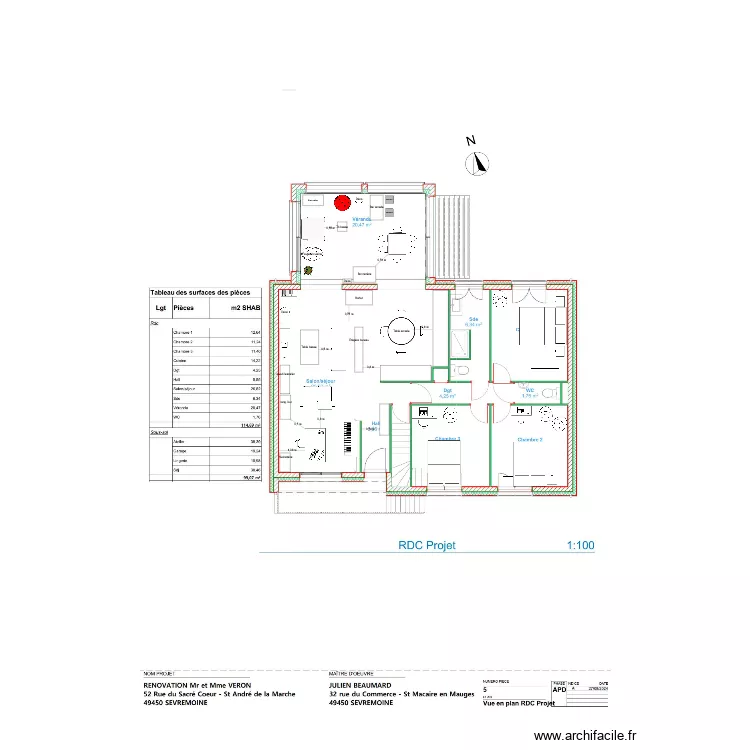 d&eacute;m&eacute;nagement. Floor plan with 