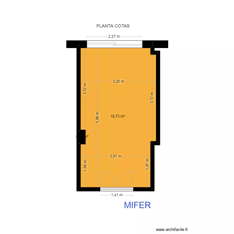 PILI  PLANTA COTAS COMEDOR. Floor plan with 