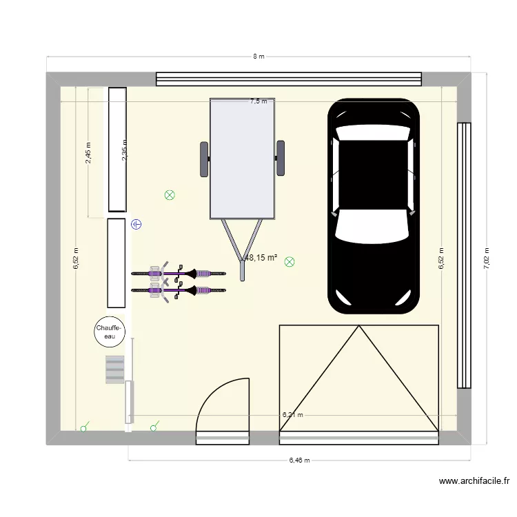 Garage. Floor plan with 1  and 48 m²