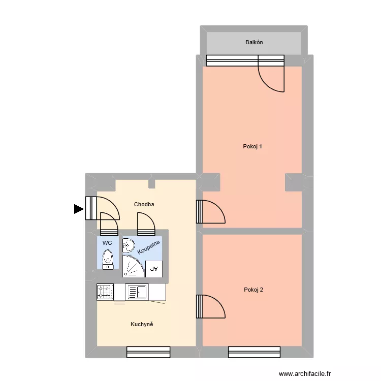 Štítného 1114, byt 12. Floor plan with Štítného 1114, byt 12. Floor plan with