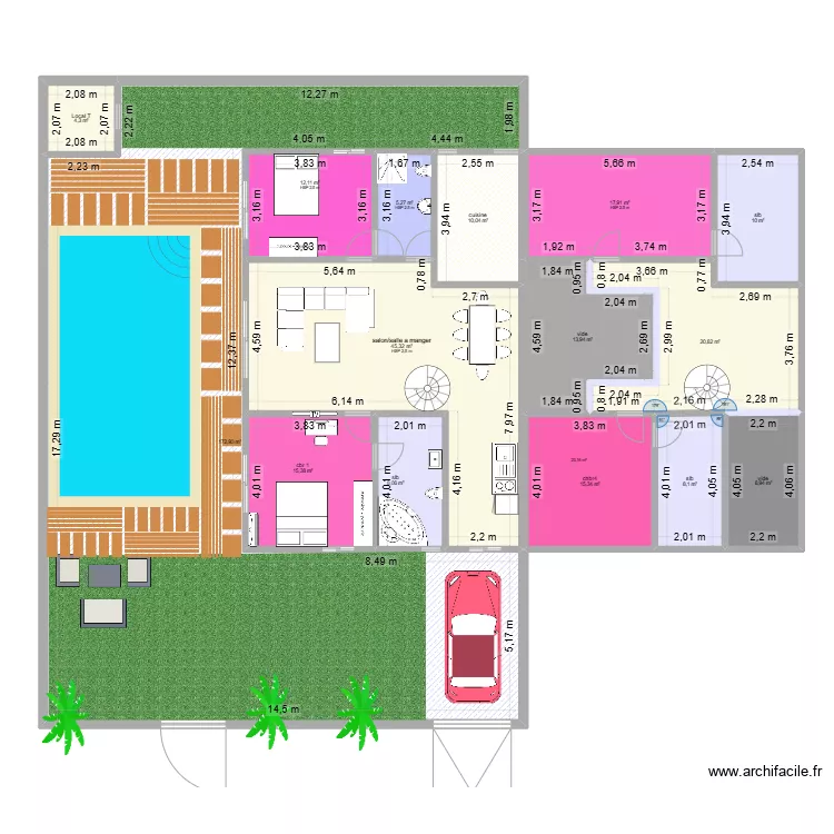 Plan 150m&sup2;. Floor plan with 