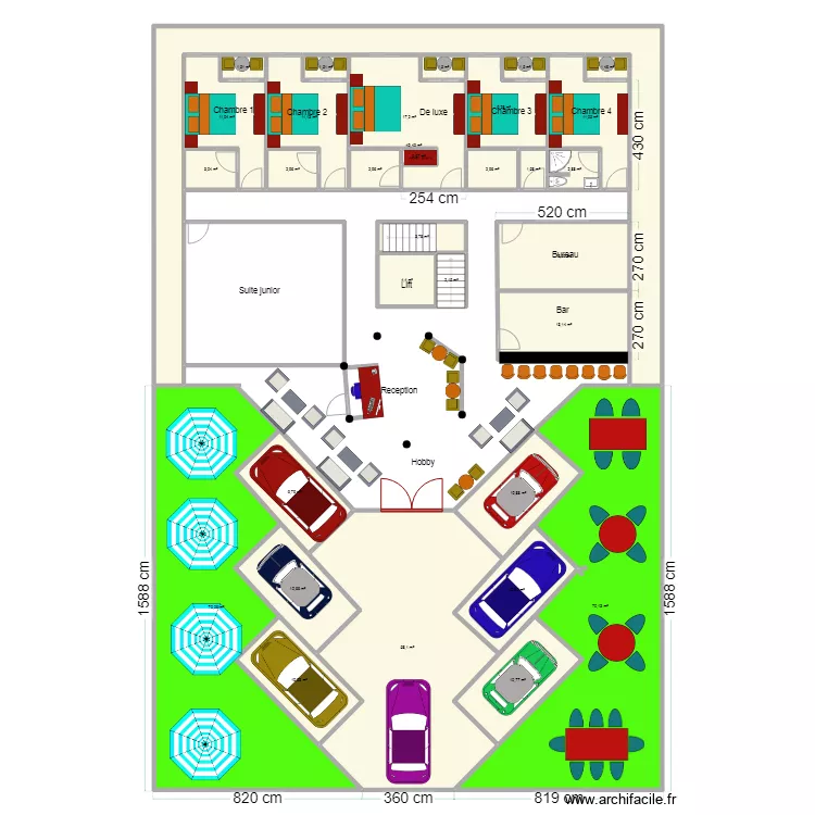 amenagement etage1. Floor plan with 
