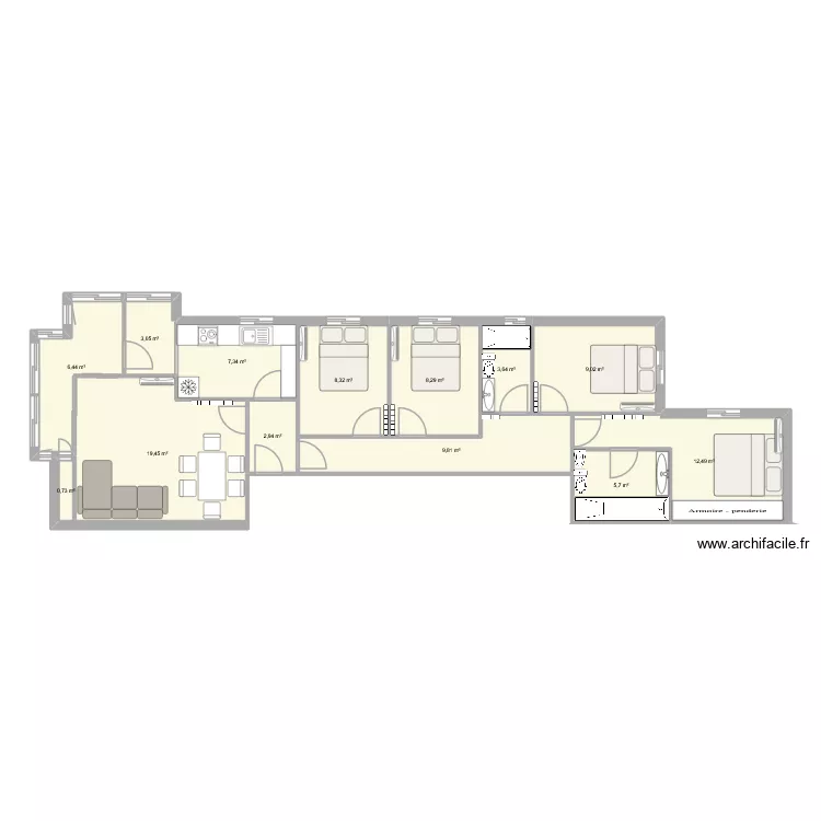Parla. Floor plan with 13 Rooms and 97 m² Parla. Floor plan with 13 Rooms and 97 m²