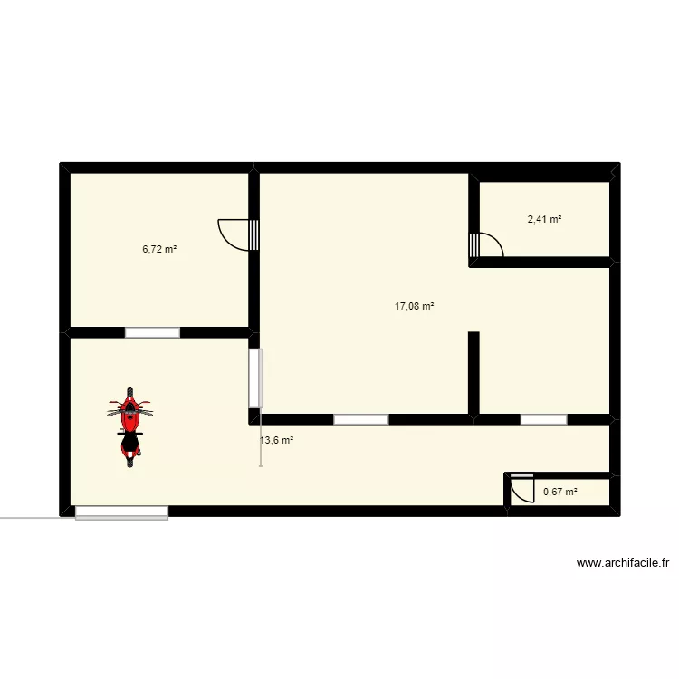 leila. Floor plan with 5  and 40 m²