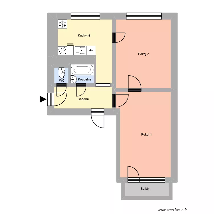 Moskevsk&aacute; 1117, byt 6. Floor plan with 13  and 175 m²