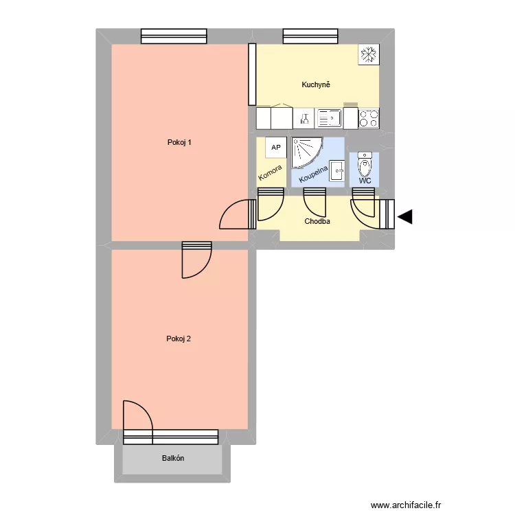 Francouzsk&aacute; 1068, byt 9. Floor plan with 15  and 180 m²