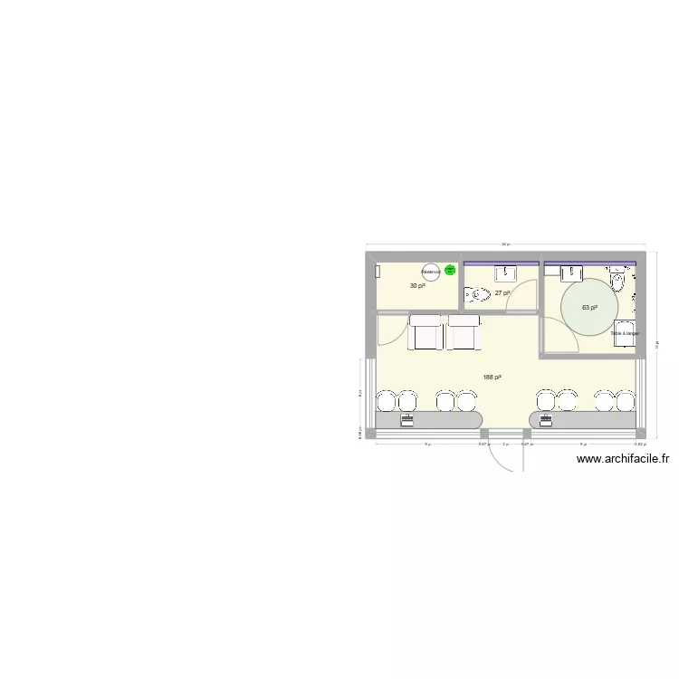Halte routi&egrave;re V3. Floor plan with 