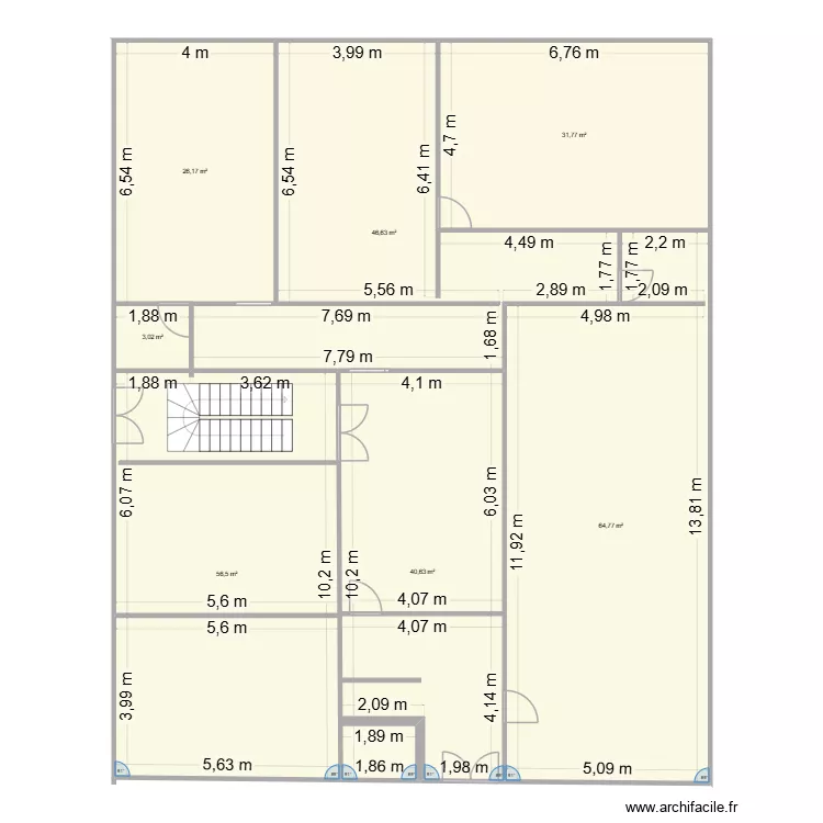 تصميم البيت. Floor plan with 7  and 270 m²
