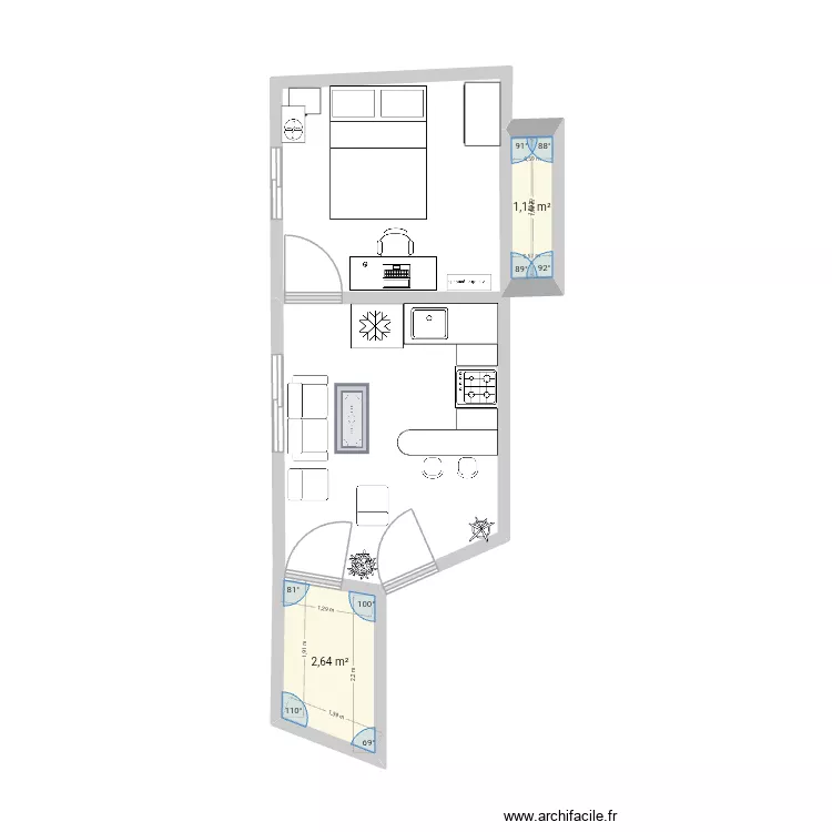 Casa17. Floor plan with 2  and 4 m²
