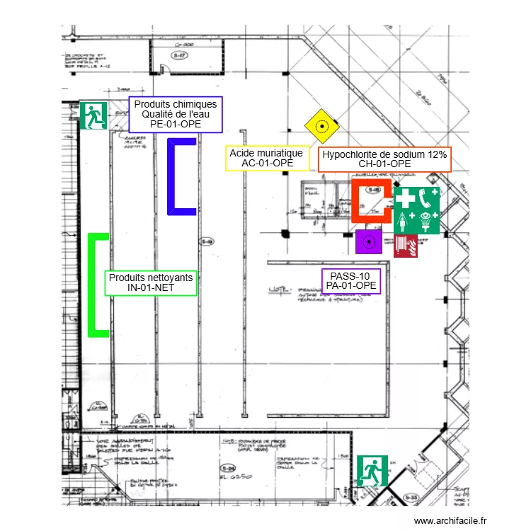 Plan de plancher initial. Floor plan with Plan de plancher initial. Floor plan with