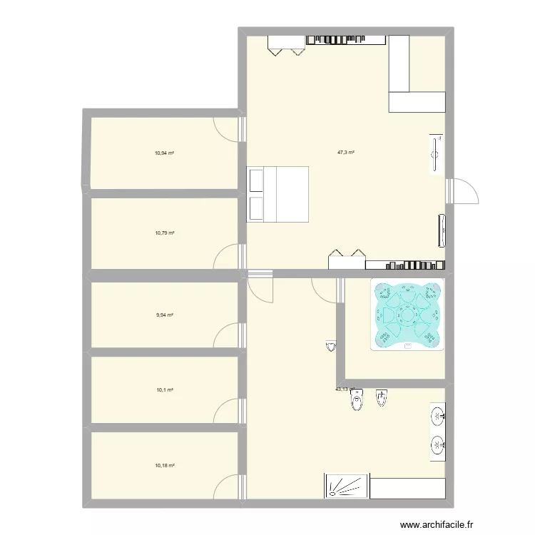 room 2. Floor plan with 