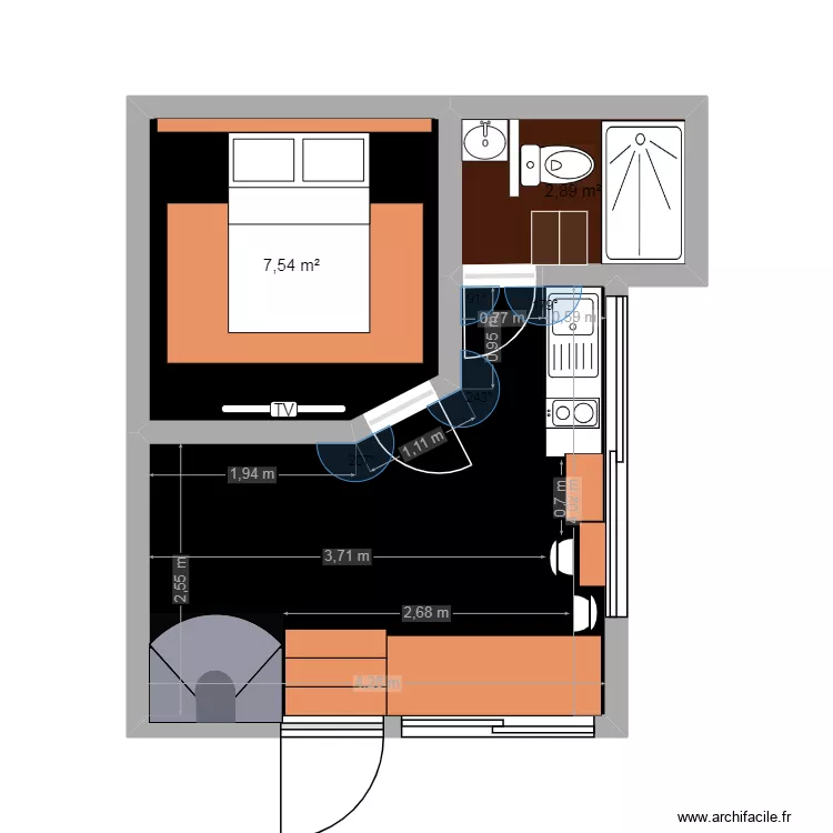 27 julio 2026. Floor plan with 3  and 24 m²