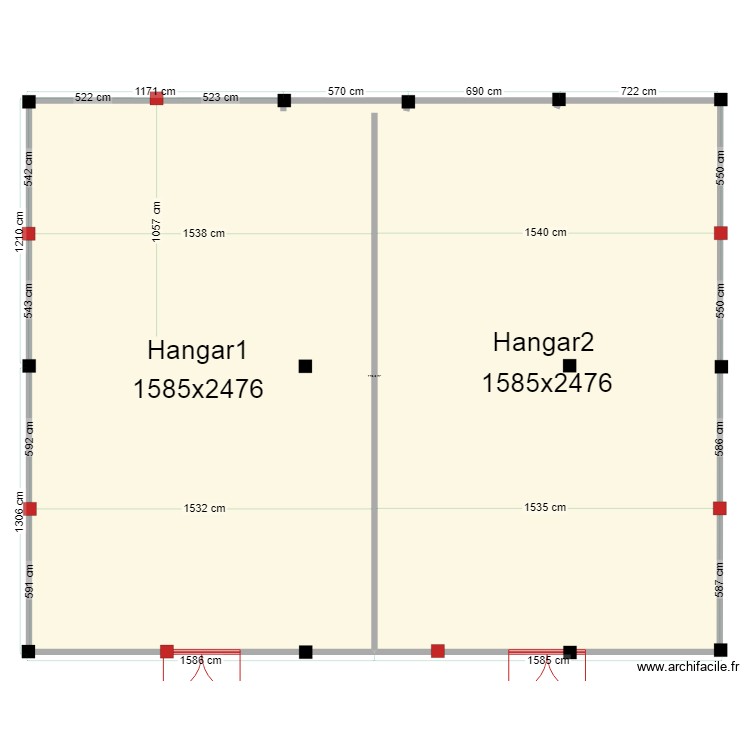 nouvelles semelles 2 hangars. Floor plan with 0 room and 0 m2