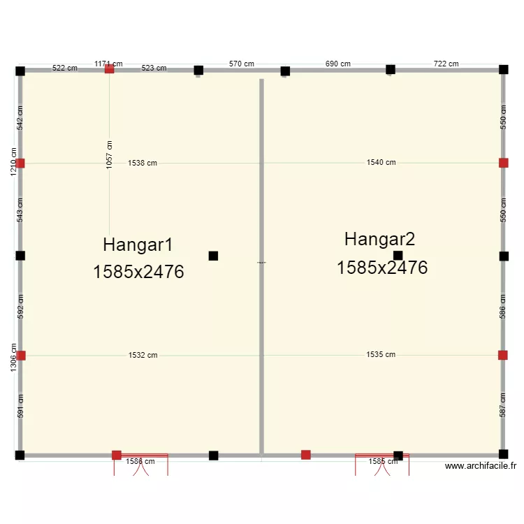 nouvelles semelles 2 hangars. Floor plan with nouvelles semelles 2 hangars. Floor plan with