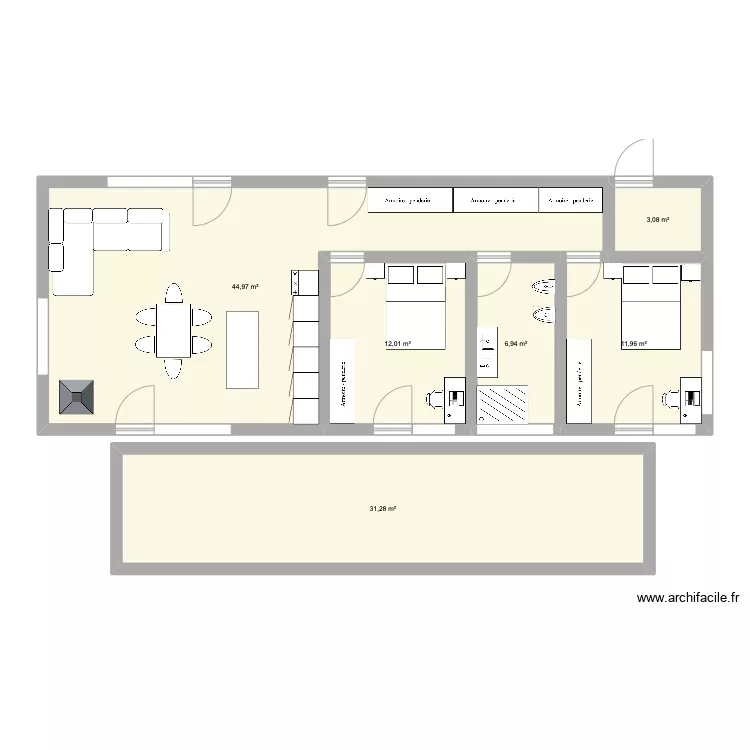 Barnhouse. Floor plan with 