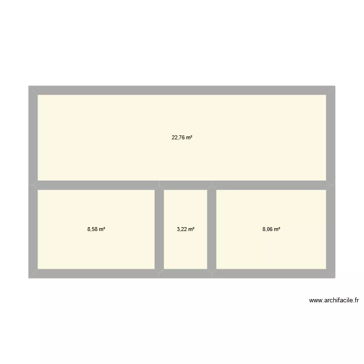 casa mae Neide. Floor plan with 4  and 43 m²