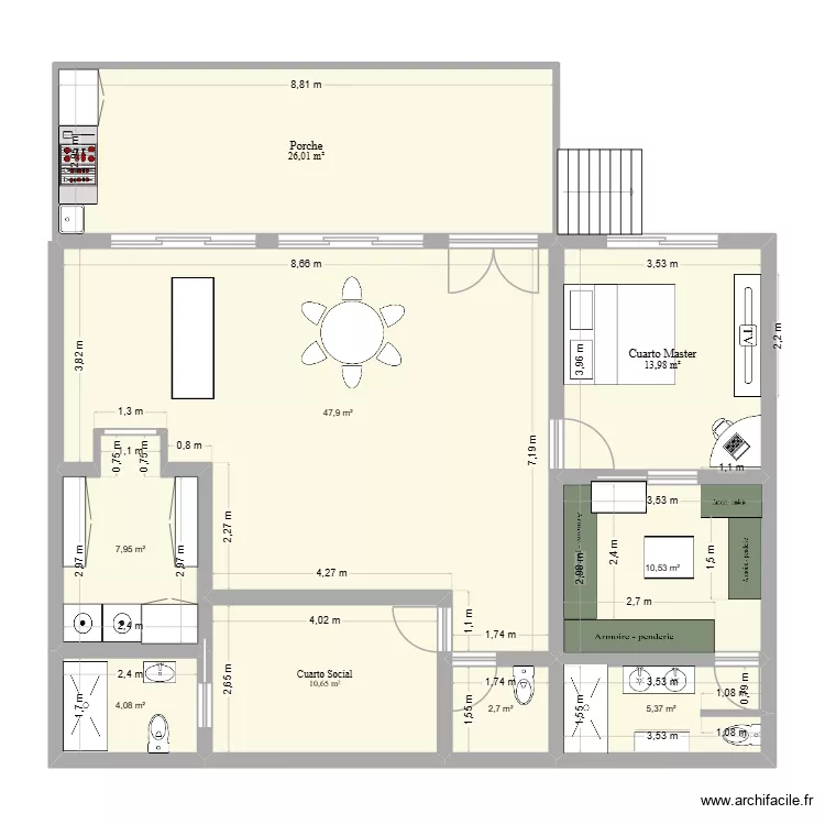 Dep Piso 1 BB. Floor plan with 9  and 129 m²