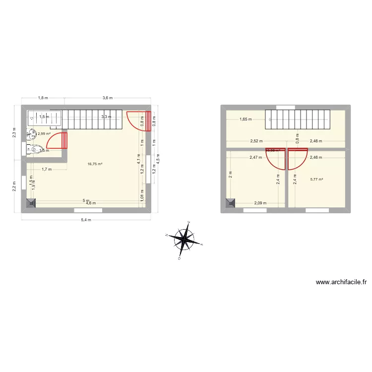 kuća prvi sprat 22.04.2026. Floor plan with 4  and 39 m²