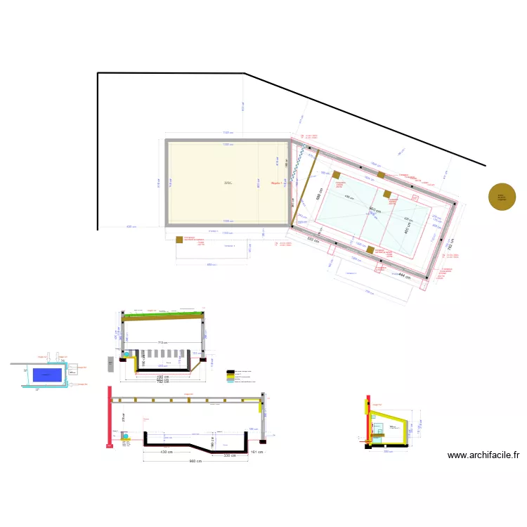 piscine béton 2024 v25. Floor plan with piscine béton 2024 v25. Floor plan with