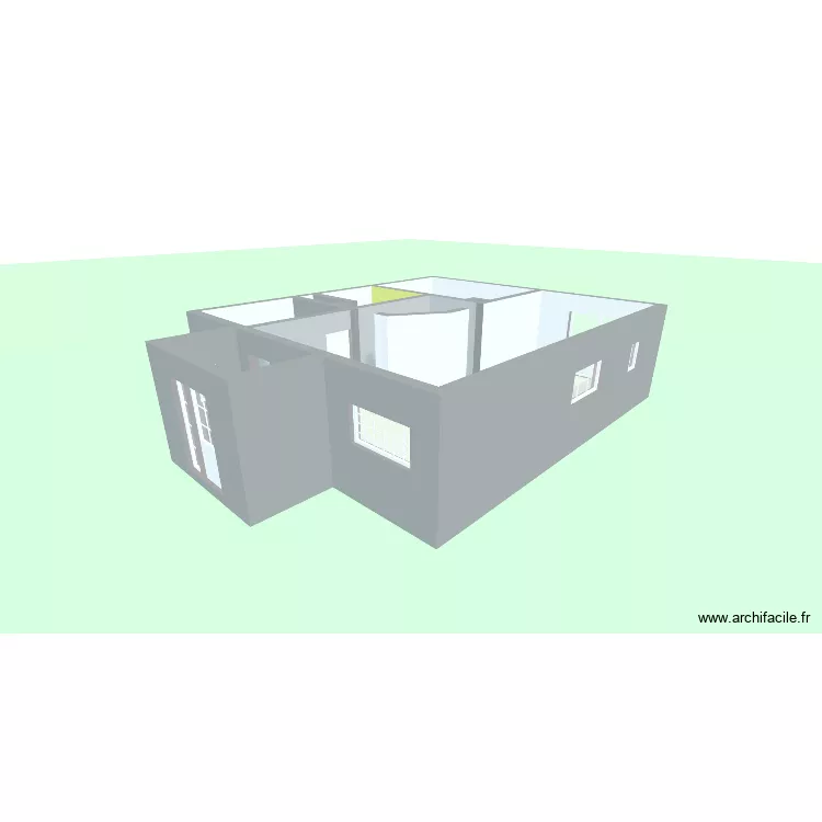 Agrandissement porte en avant. Floor plan with 2 rooms and 68 m²