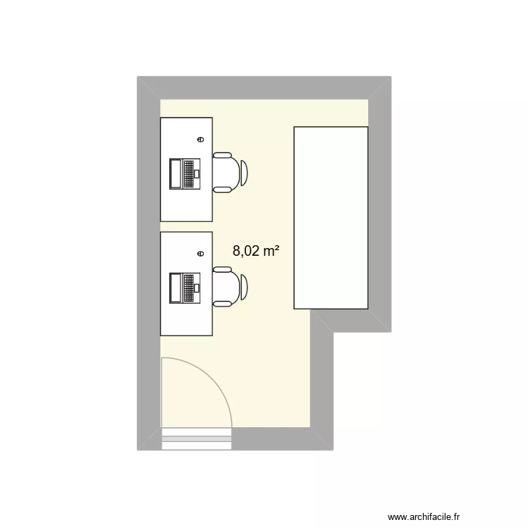 oficina yago. Floor plan with 1  and 8 m²