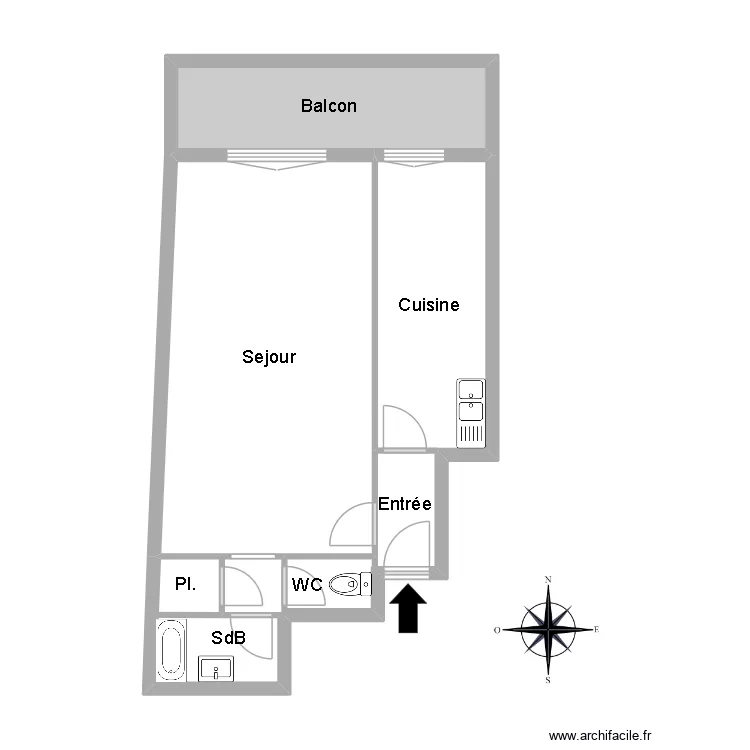 51675 BONNETERRE. Floor plan with 5  and 43 m²