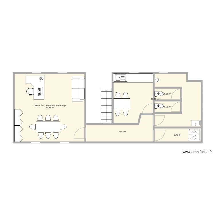 Wc / Office / Mess version 2. Floor plan with 0 room and 0 m2