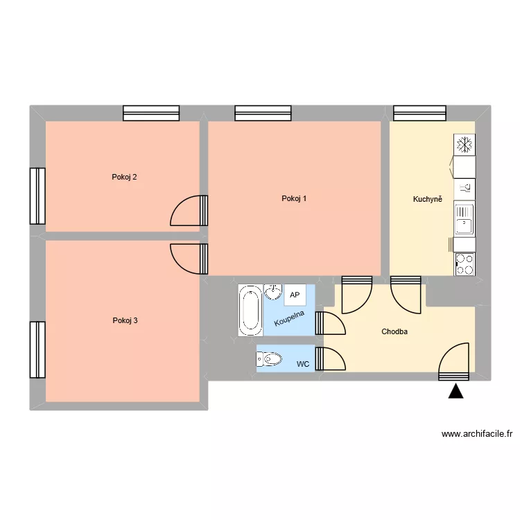 U stromovky 340, byt 12. Floor plan with 15  and 197 m²