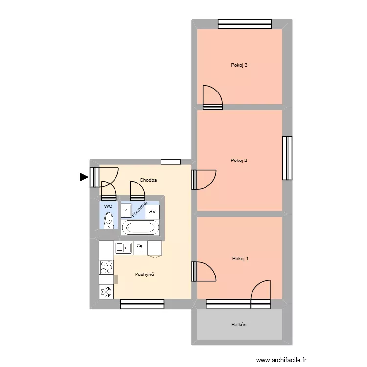 &Scaron;eř&iacute;kova 623, byt 11. Floor plan with 12  and 185 m²