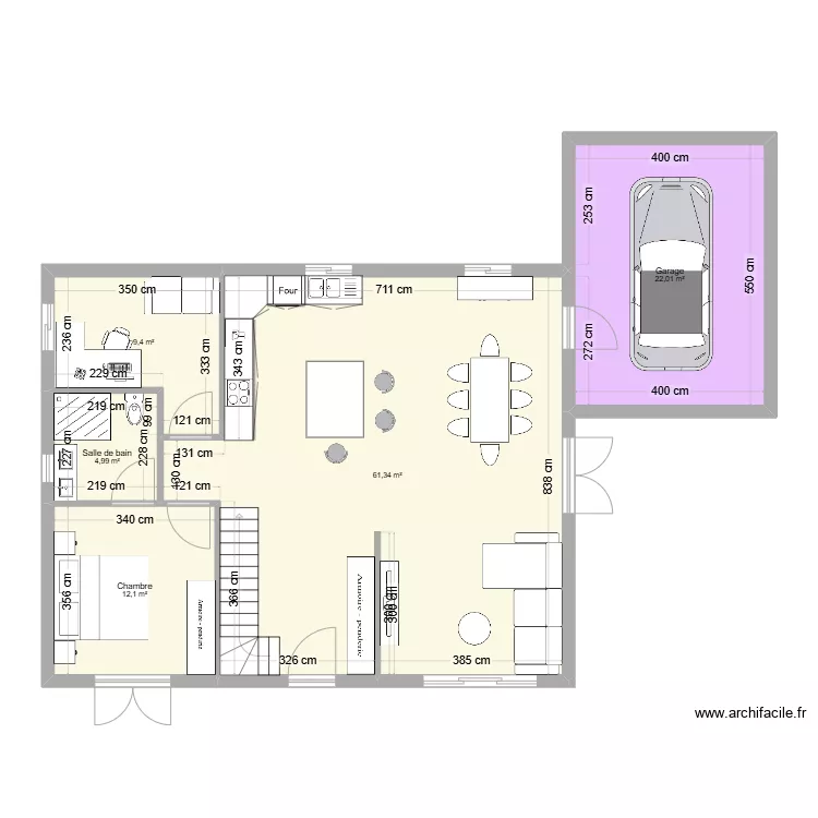 Maison  Oh boudiou !. Floor plan with 