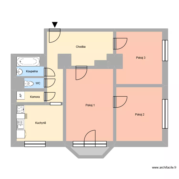 L&iacute;pov&aacute; 606, byt 11. Floor plan with 18  and 196 m²