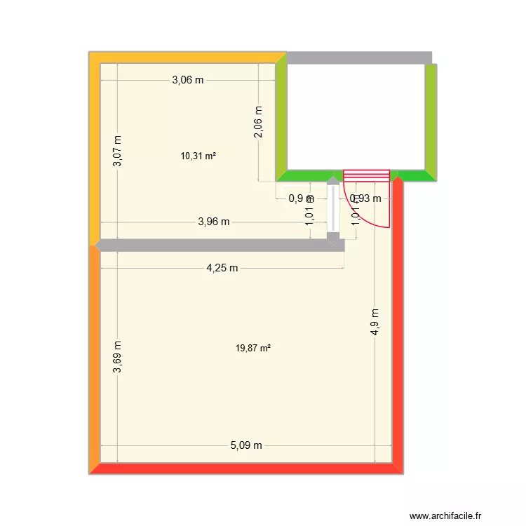maribel. Floor plan with 2  and 30 m²