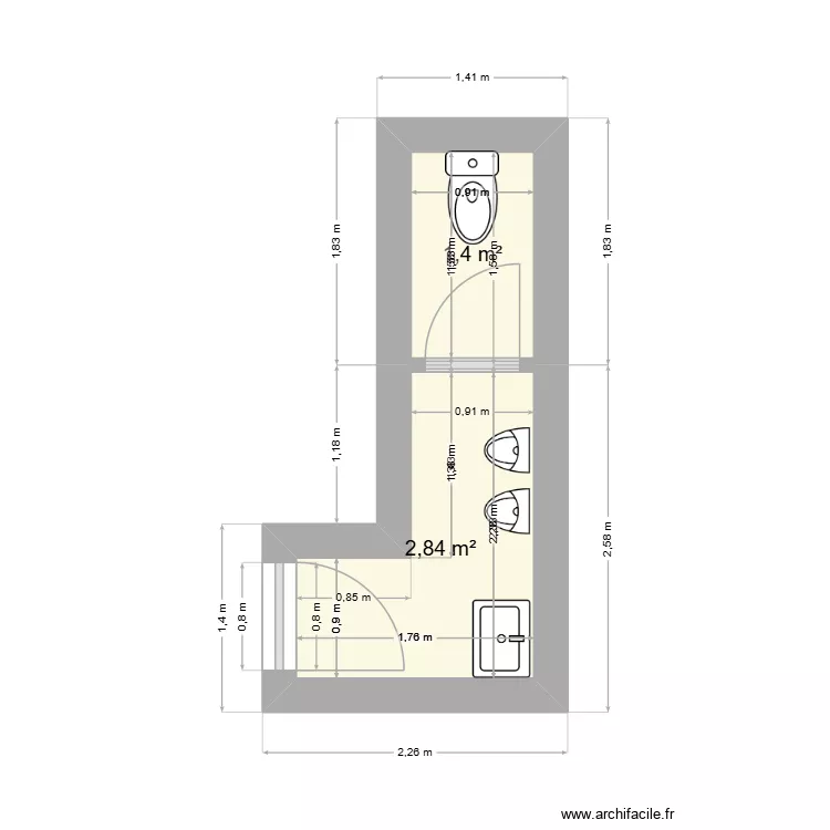 Aymar bany zona aparcament. Floor plan with 2 and 4 m² Aymar bany zona aparcament. Floor plan with 2 and 4 m²