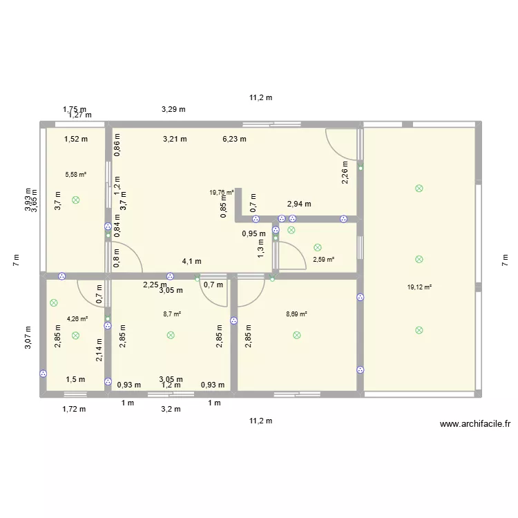 Casa 7x8E. Floor plan with 7 and 69 m² Casa 7x8E. Floor plan with 7 and 69 m²