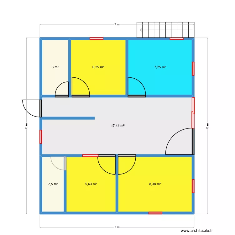 CASA LOTE 2. Floor plan with 7  and 50 m²