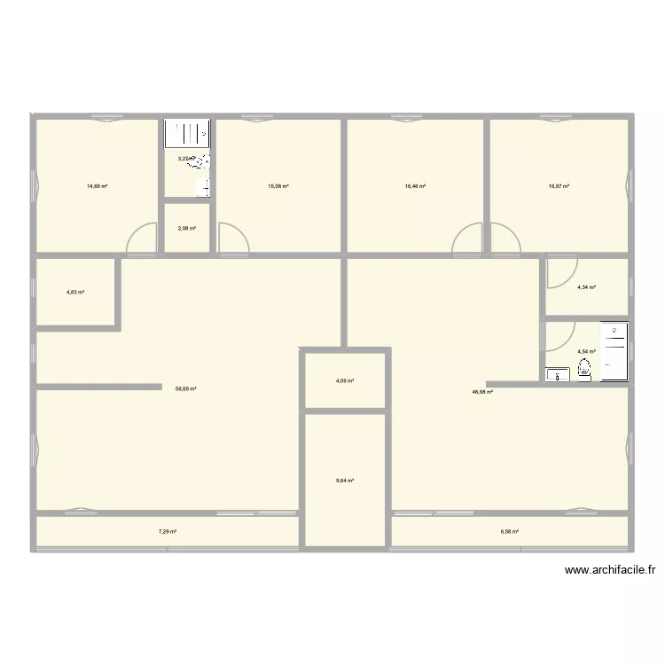 R+4 216m. Floor plan with 77 and 1511 m² R+4 216m. Floor plan with 77 and 1511 m²