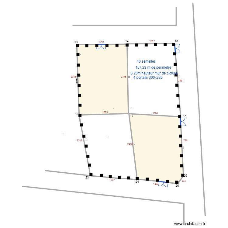 gildas parcelle semelles. Floor plan with 0 room and 0 m2